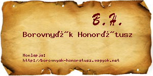 Borovnyák Honorátusz névjegykártya